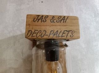 Aplique de pared artesanal madera y cristal