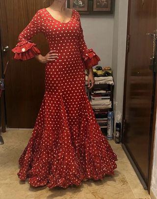 Traje de Gitana Rojo Lunares