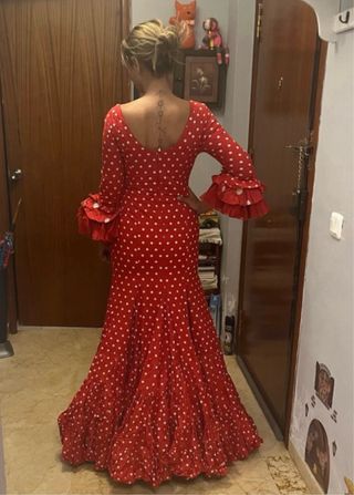 Traje de Gitana Rojo Lunares