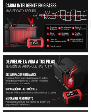 Cargador Batería Coche NEXPEAK NC215 15A
