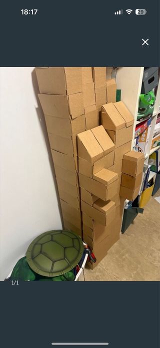 Juego de construcción de cajas de cartón