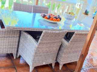 Cenador/Pérgola con Mesa y Sillones Jardín