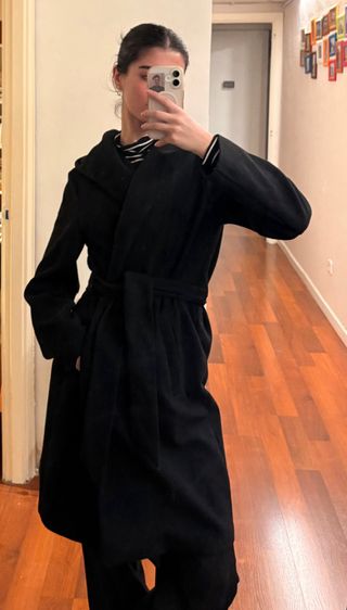 Abrigo largo negro Zara