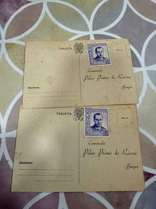 2 Postales antiguas Pilar Primo de Rivera
