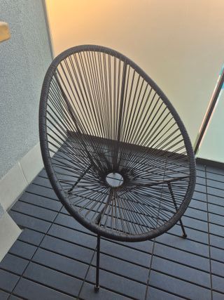 Set di due sedie stile Acapulco nere