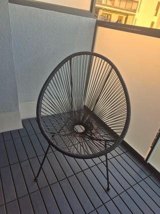 Set di due sedie stile Acapulco nere