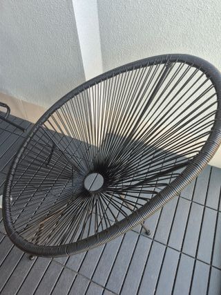 Set di due sedie stile Acapulco nere