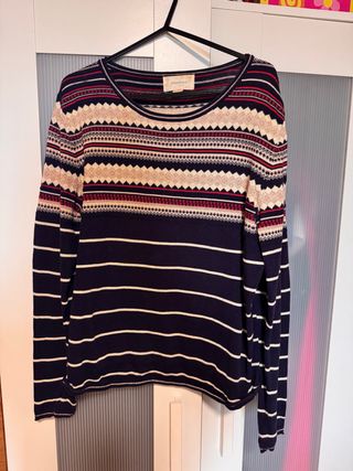 Jersey Springfield azul y beige con dibujos