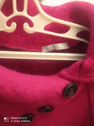 Poncho fucsia lana Italia Talla Única