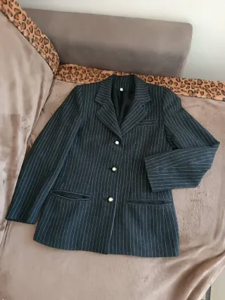 Giacca donna antracite gessata