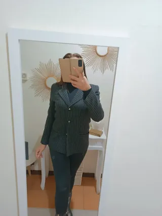 Giacca donna antracite gessata