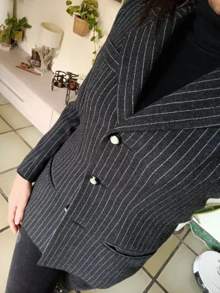 Giacca donna antracite gessata