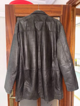 Chaqueta de Piel Marrón Oscuro