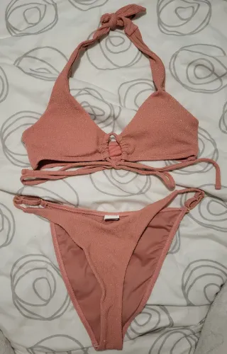 Bikini rosa con purpurina