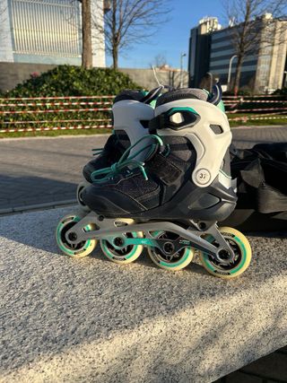 Patines Oxelo Talla 37 + Protección y Bolsa