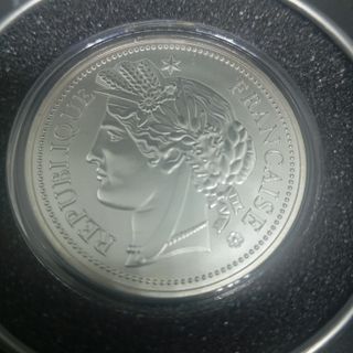 FRANCIA MONEDA BAÑADA EN PLATA + ESTUCHE