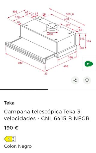 Campana extractora Teka CNL 6415 B