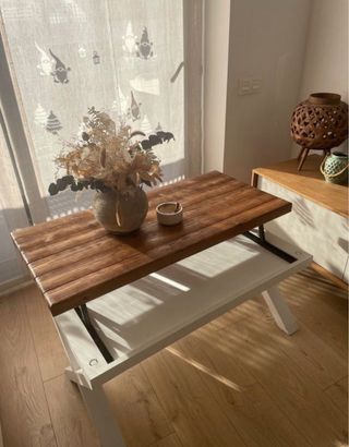 Mesa centro elevable madera