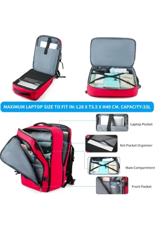 Mochila Della Gao Roja Nueva equipaje viaje avion