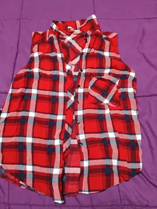 Camisa cuadros sin mangas Talla XS