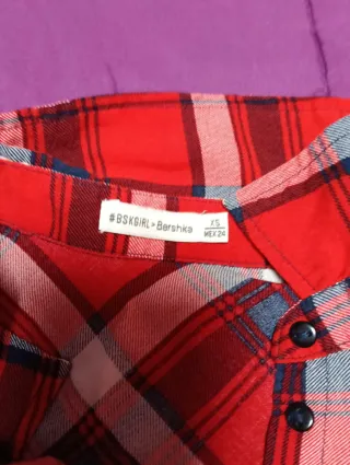 Camisa cuadros sin mangas Talla XS