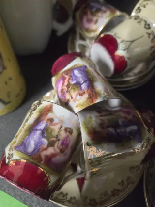 Servizio Caffè Vintage Stile Fragonard 12 Persone