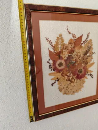 Cuadro Flores Secas Marrón y Rojo