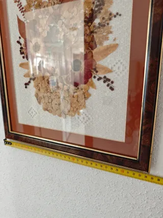 Cuadro Flores Secas Marrón y Rojo