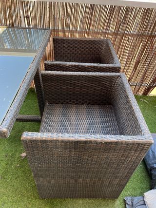 Mesa Jardín Cristal y 4 Sillones