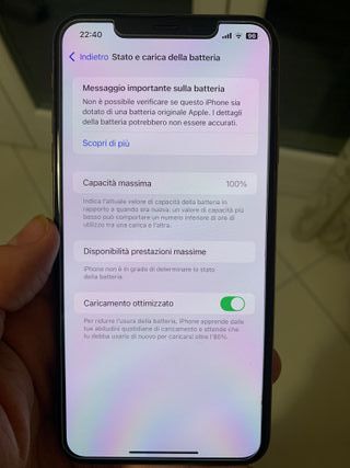 iPhone XS Max 256GB Oro con batteria nuova