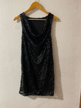Vestido negro lentejuelas fiesta
