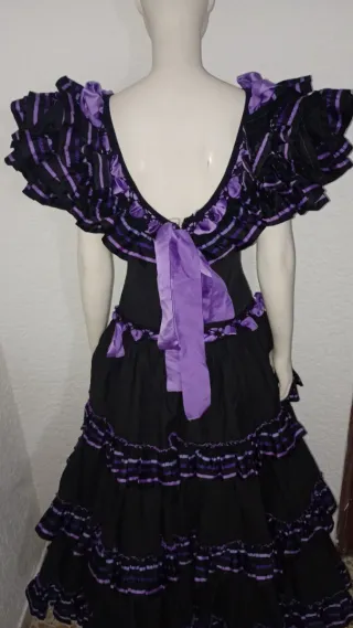 Vestido Flamenco Negro y Morado