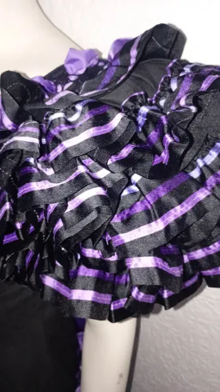 Vestido Flamenco Negro y Morado