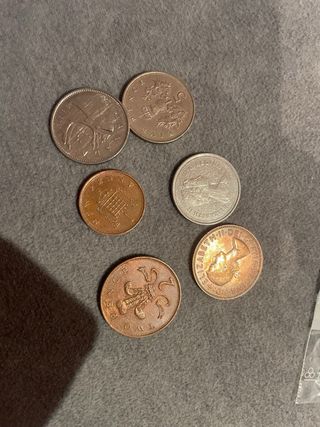 Monedas antiguas Canadá y G. Bretaña