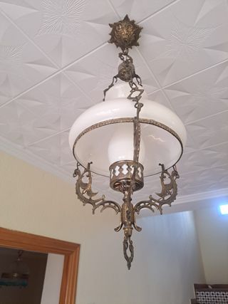 Lámpara Techo Vintage Bronce Opalina