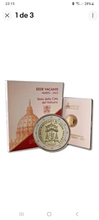 Euro Vaticano 2025 FDC Sede Vacante 2€