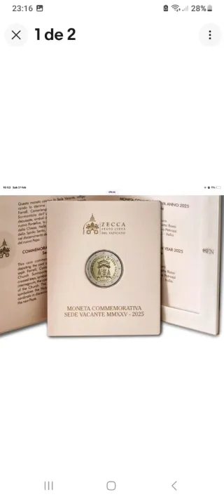 Euro Vaticano 2025 FDC Sede Vacante 2€