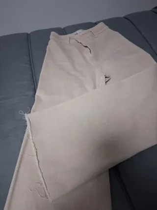 Pantalones Zara Beige Anchos