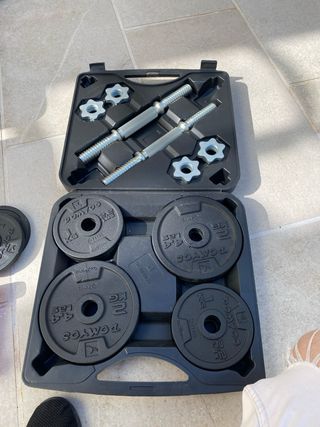 Banco de pesas y mancuernas