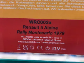Avant Slot WRC002A Renault 5 Alpine Montecarlo