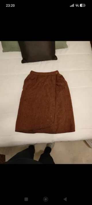 Falda Lana Lasserre Couture Marrón