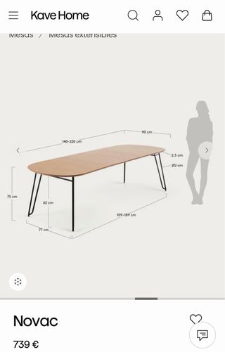 Mesa comedor Kave Home Novac