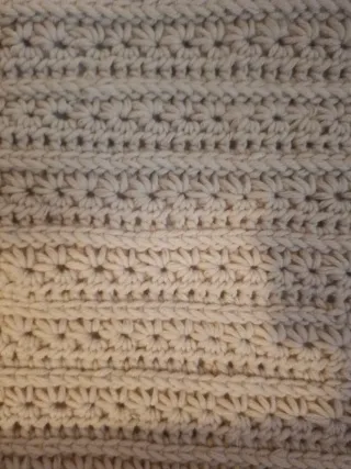 Manta tejida a mano crochet para carrito de bebé