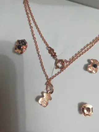 Conjunto Tous Plata Baño Oro Rosa