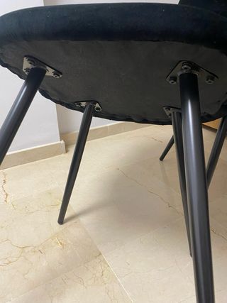 4 Sillas Comedor Terciopelo Negro