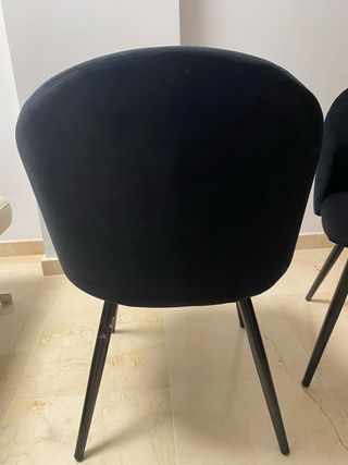 4 Sillas Comedor Terciopelo Negro