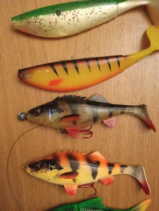 Artificiali da pesca morbidi e veri