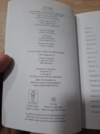 Juego de tronos (bolsillo): Canción de hielo y fue