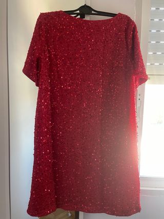 Vestido de fiesta lentejuelas rojo