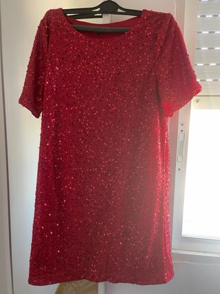 Vestido de fiesta lentejuelas rojo